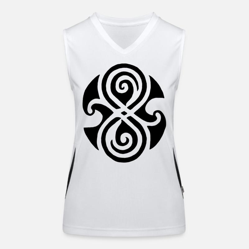 Symbole celte noir Débardeur respirant contrasté Femme