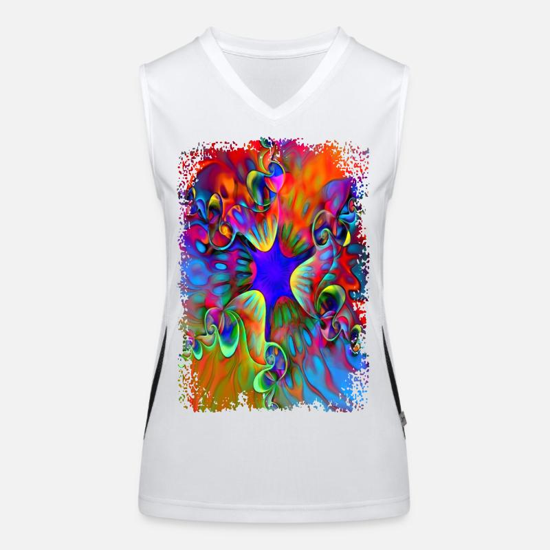 flower power psychédélique Débardeur respirant contrasté Femme