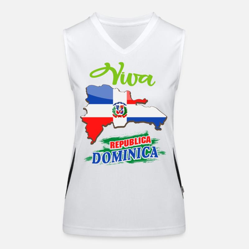 Dominican Republic Flag Design Women's Functional Contrast Tank Top