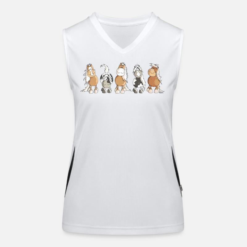 Funny Horses - Pferde - Pferd Funktionelles Kontrast-Tank Top für Frauen