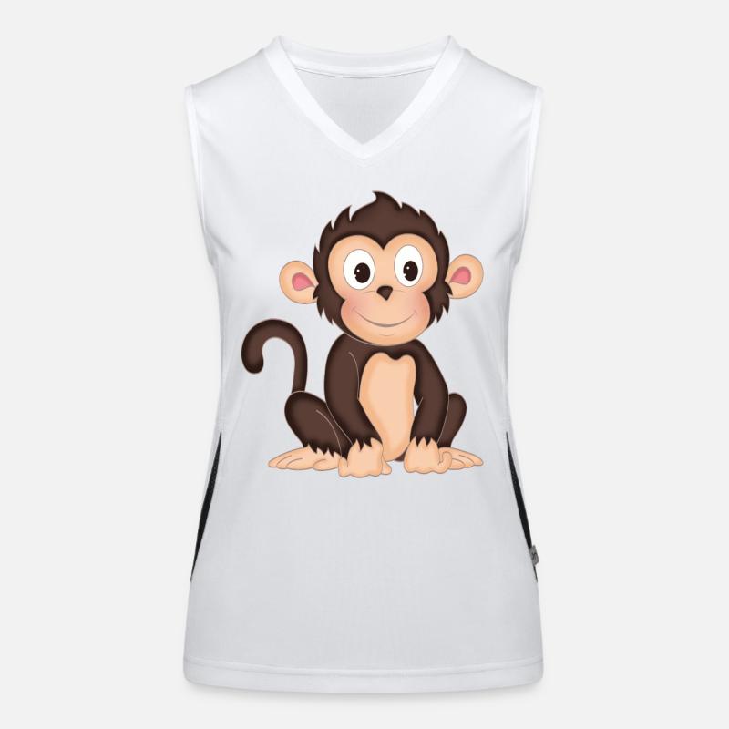 Monkey - cute monkey - design Women's Functional Contrast Tank Top