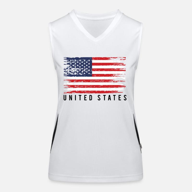 Drapeau Américain Distress Débardeur respirant contrasté Femme