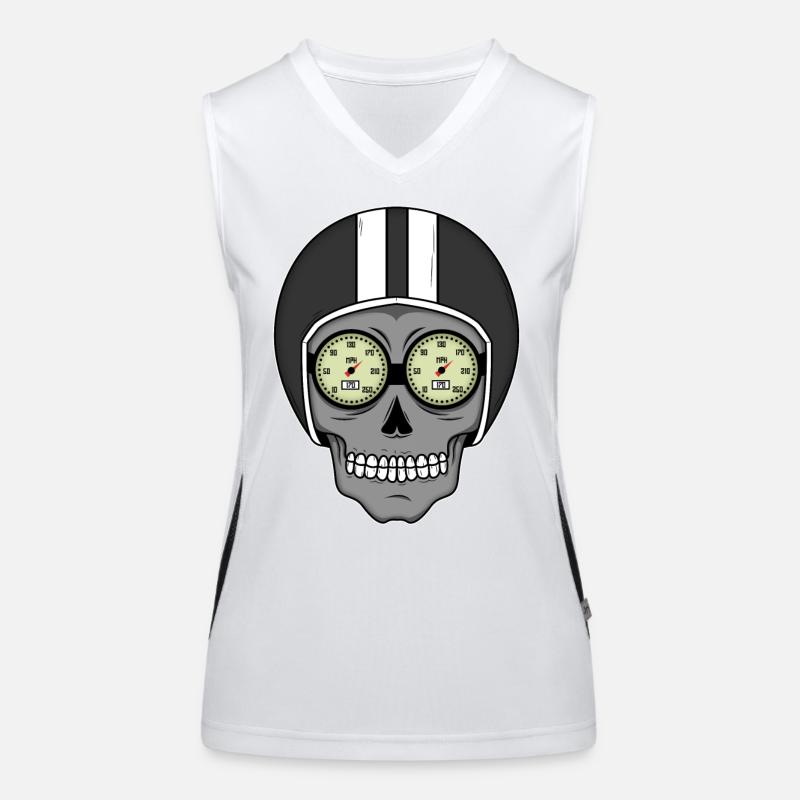 Skull Biker - Design Débardeur respirant contrasté Femme