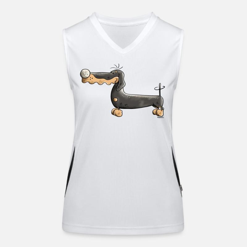 Darinka der Dackel Funktionelles Kontrast-Tank Top für Frauen