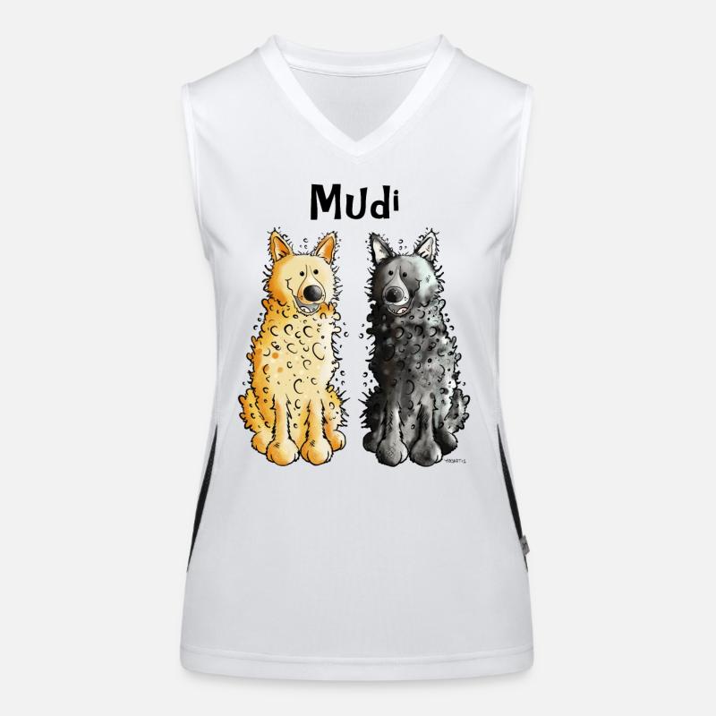 Lustiges Mudi Duo I Hund I Herrchen Geschenk Funktionelles Kontrast-Tank Top für Frauen