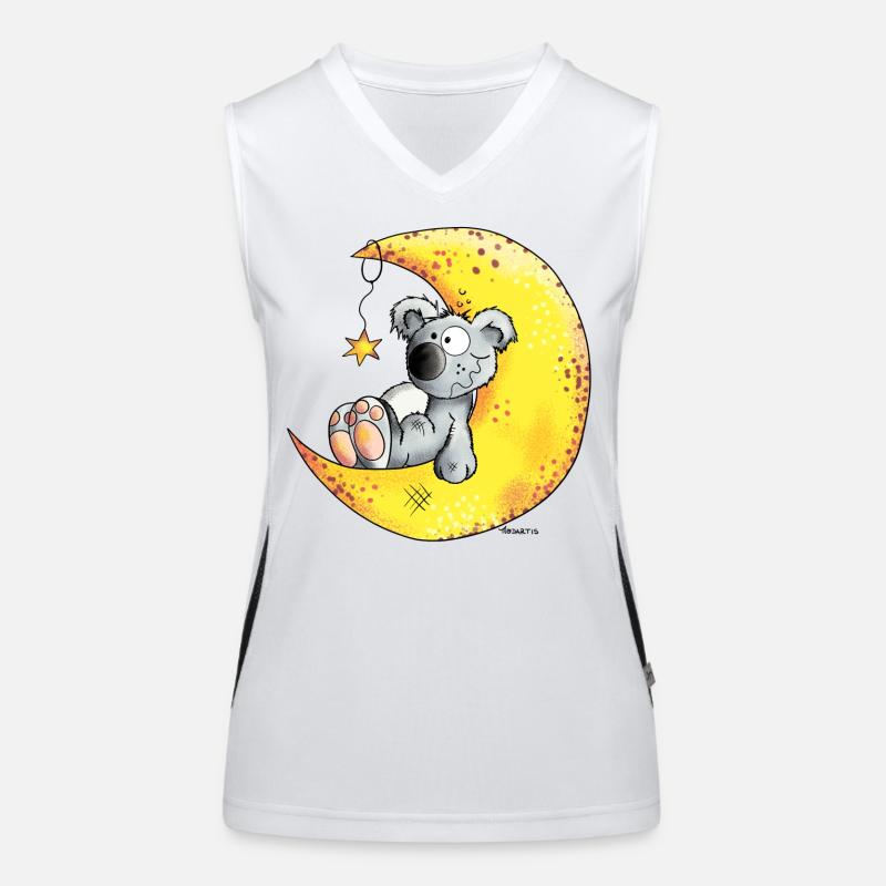 Koala im Mond Funktionelles Kontrast-Tank Top für Frauen