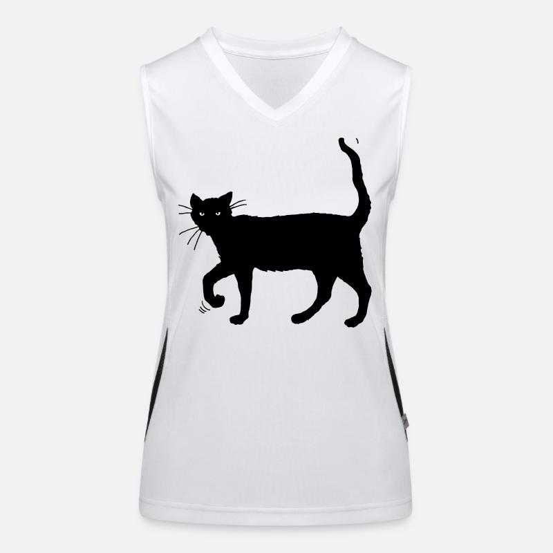 Chat noir Débardeur respirant contrasté Femme