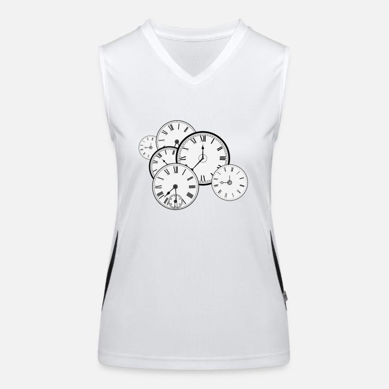 Wall clock retro Women's Functional Contrast Tank Top