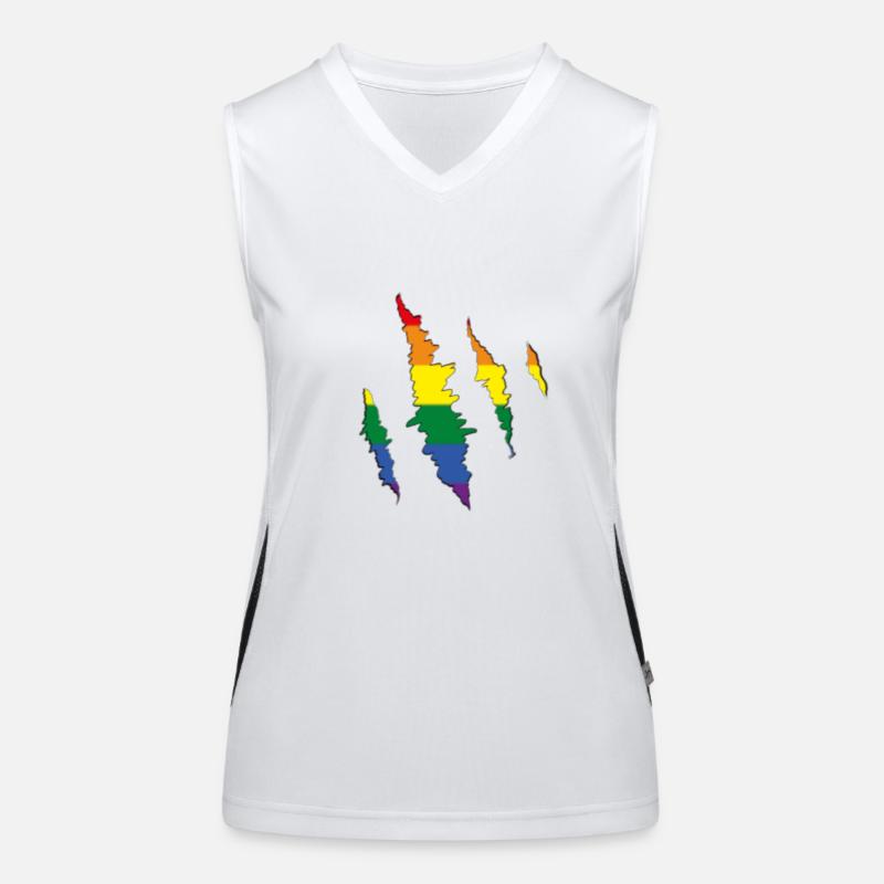 Griffe arc-en-ciel Scratch Trace Débardeur respirant contrasté Femme