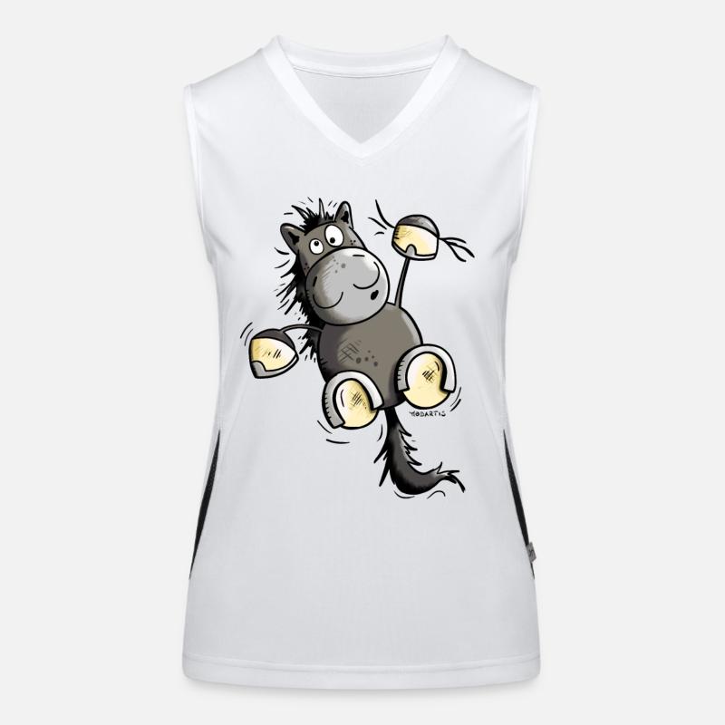 Rappe Pferd hängt ab Funktionelles Kontrast-Tank Top für Frauen