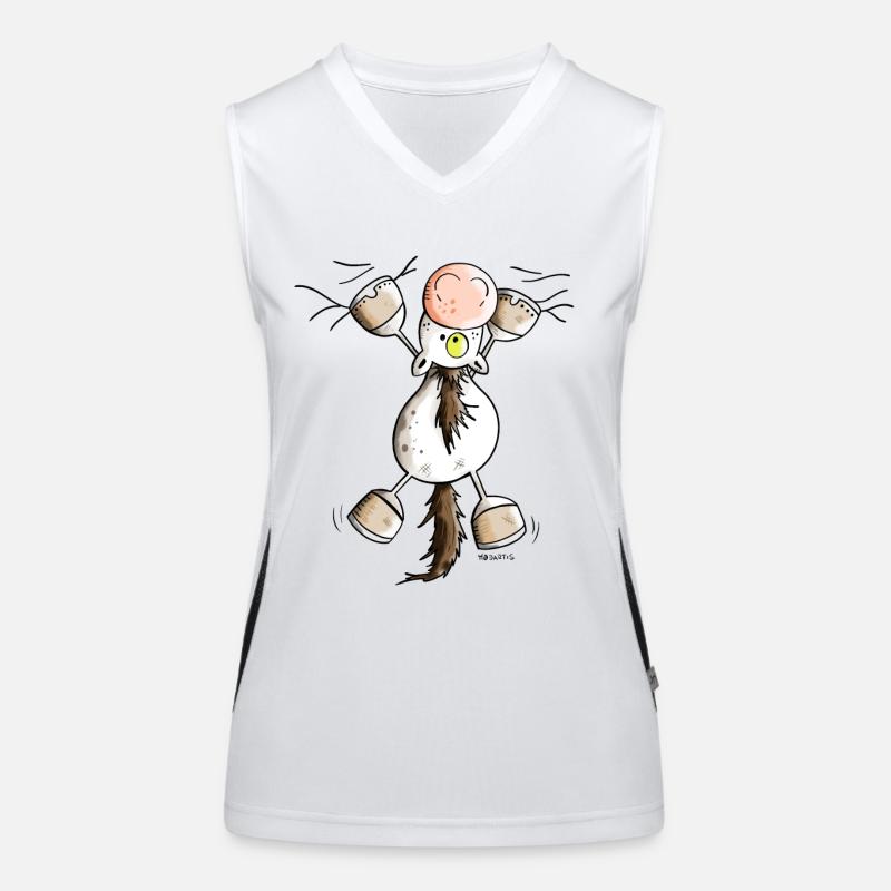 Pferdchen hängt ab Funktionelles Kontrast-Tank Top für Frauen