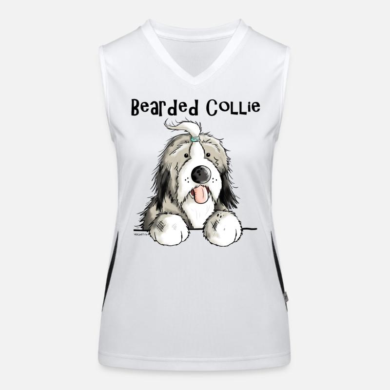 Mignon Bearded Collie Débardeur respirant contrasté Femme