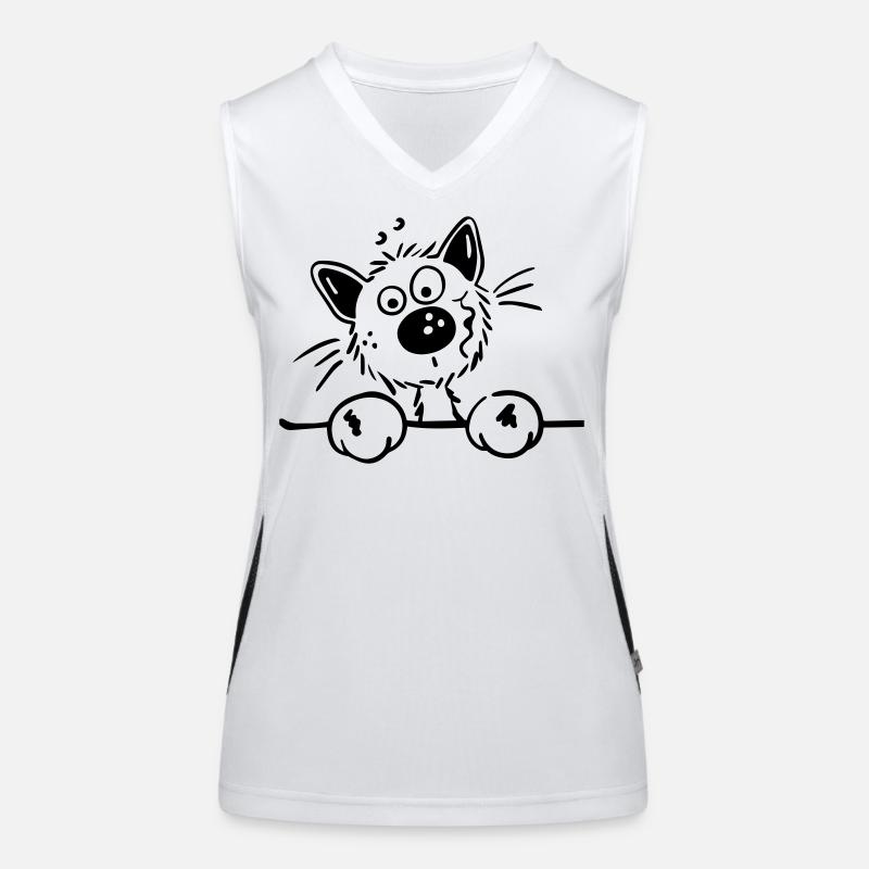 Mignon Chat Débardeur respirant contrasté Femme