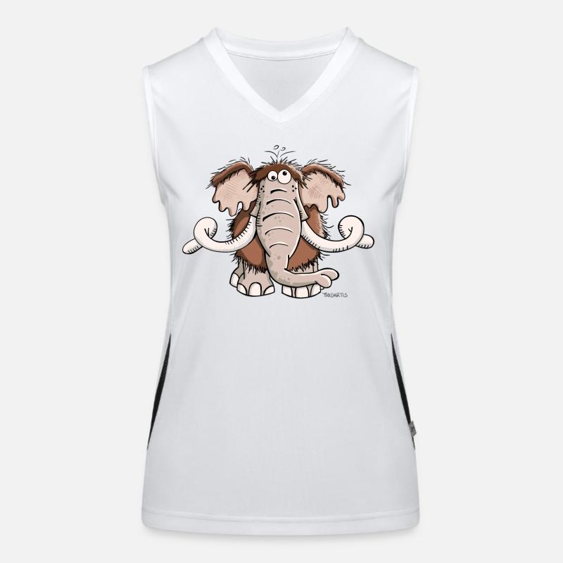 Cute Mammoth - Women's Functional Contrast Tank Top - white/black