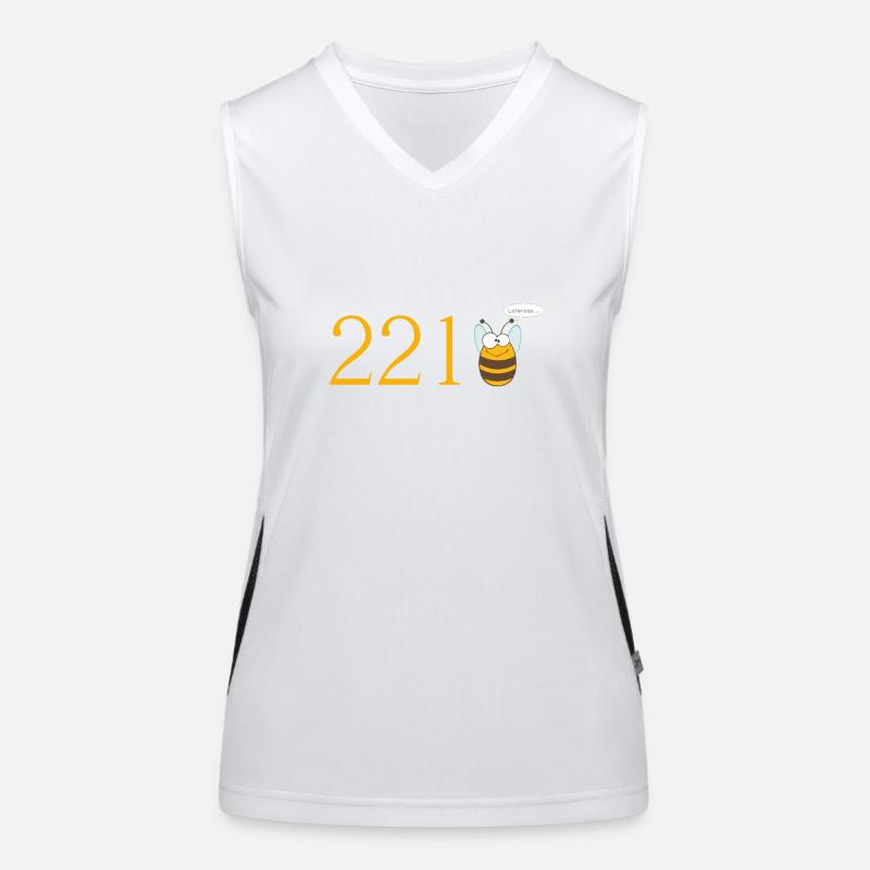 221bee - Women's Functional Contrast Tank Top - white/black
