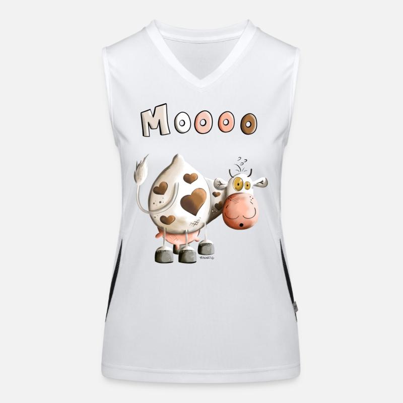 Moooo Vache Débardeur respirant contrasté Femme
