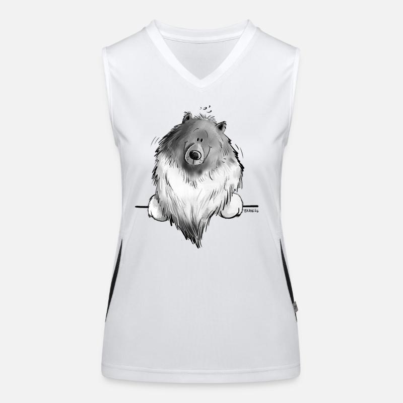 Lustiger Wolfsspitz I Comic Hund Geschenk Funktionelles Kontrast-Tank Top für Frauen