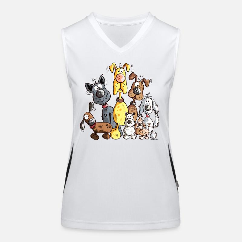 Funny Dogs Women's Functional Contrast Tank Top