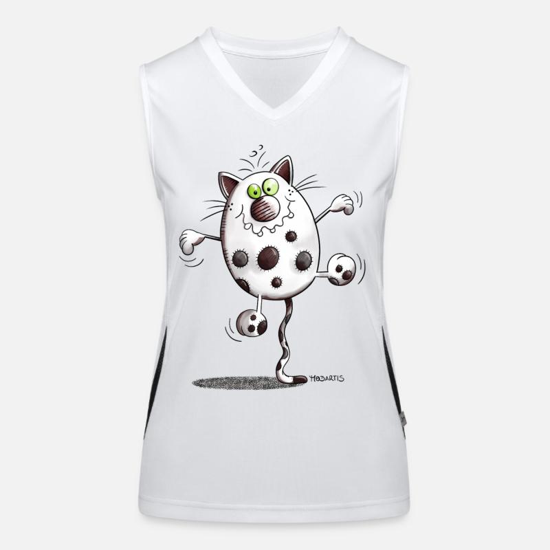 Mignon Chat Débardeur respirant contrasté Femme