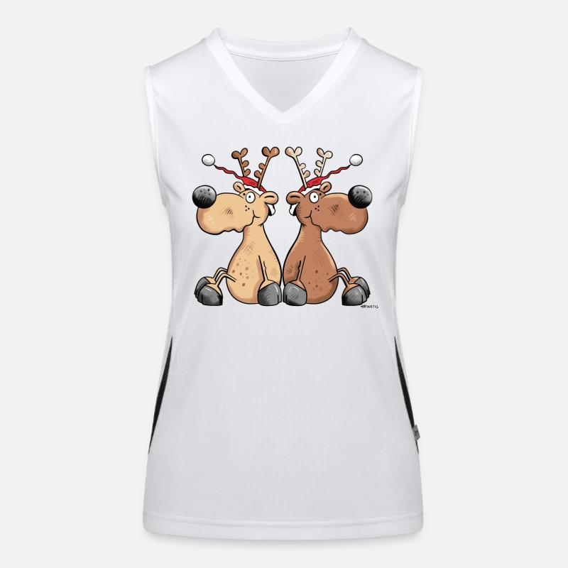 Weihnachts Rentiere Funktionelles Kontrast-Tank Top für Frauen