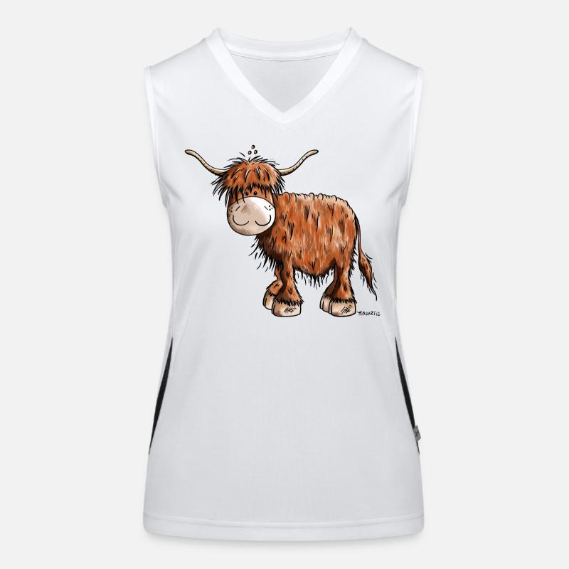 Da ist ein Schottisches Hochlandrind Funktionelles Kontrast-Tank Top für Frauen