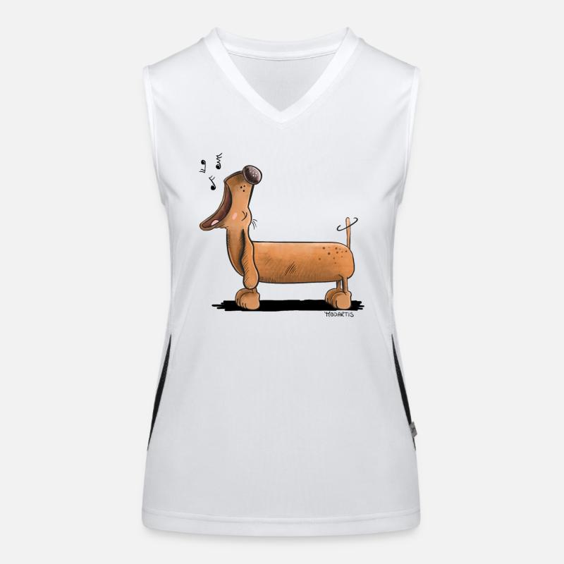 Jaulender Dackel - Dachshund - Comic Funktionelles Kontrast-Tank Top für Frauen