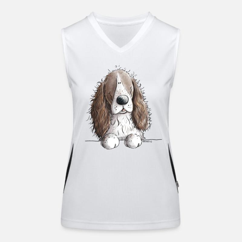 Englischer Springer Spaniel I Comic Hund Geschenk Funktionelles Kontrast-Tank Top für Frauen