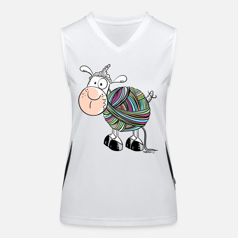Coloured Sheep - Sheep - Comic - wool Women's Functional Contrast Tank Top