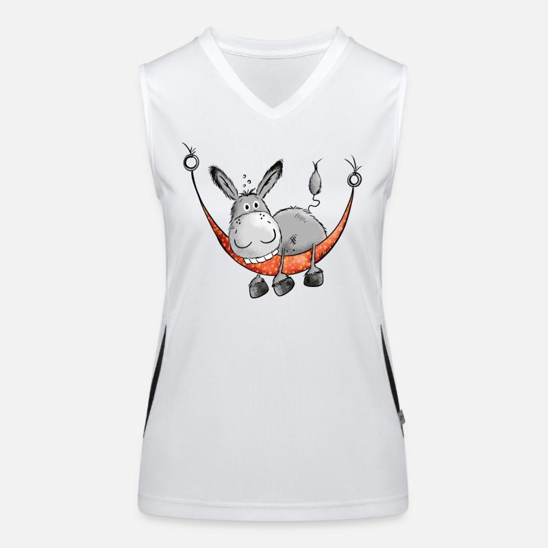 Der Esel hängt ab Funktionelles Kontrast-Tank Top für Frauen