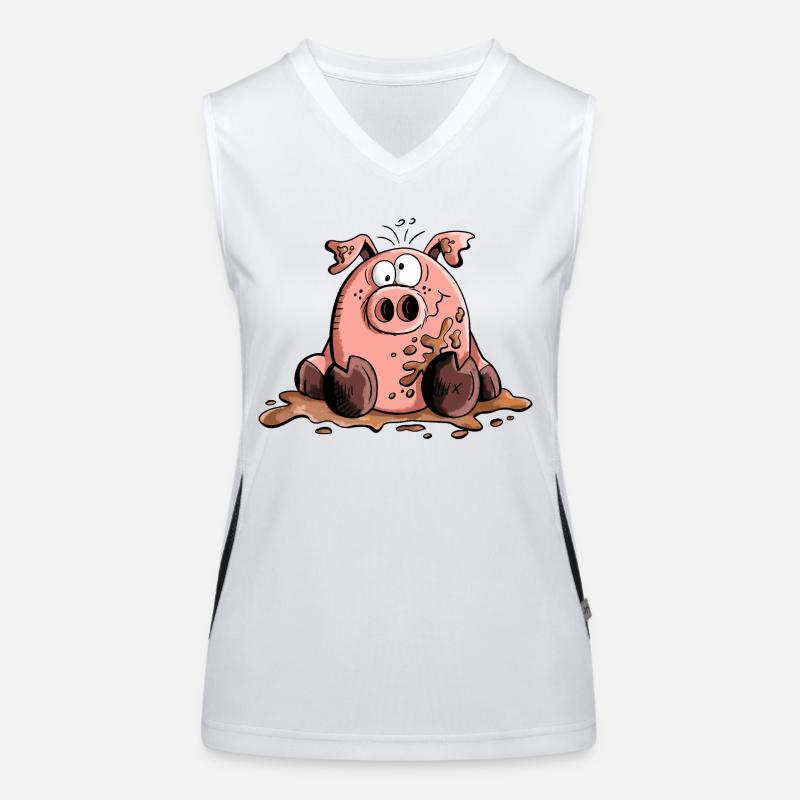 Cochon dans la boue - Cochons - Cadeau Débardeur respirant contrasté Femme