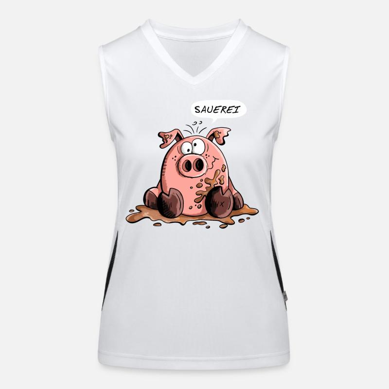 Sauerei - Schwein - Sau - Schweine - Comic - Fun Funktionelles Kontrast-Tank Top für Frauen