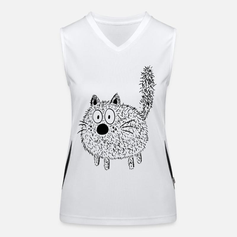 Drôle Chat dessin animé - Cadeau Débardeur respirant contrasté Femme