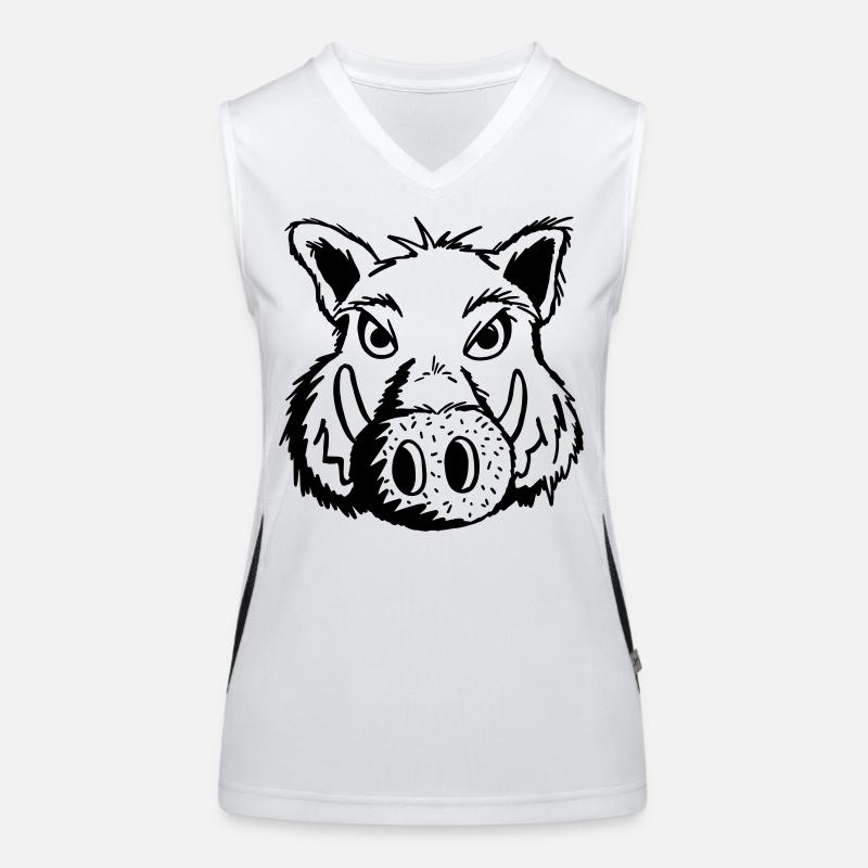 Süßes Wildschwein - Wildschweine - Schwein - Comic Funktionelles Kontrast-Tank Top für Frauen