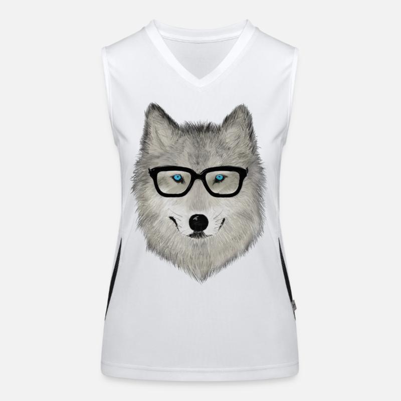 Wildtier mit Brille V02 Funktionelles Kontrast-Tank Top für Frauen