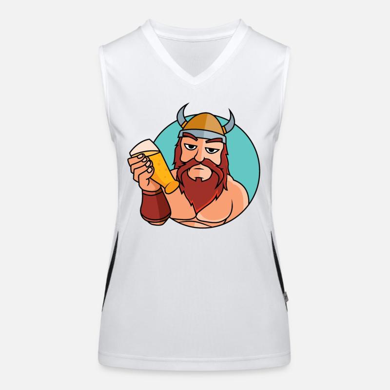 Wikinger mit Bierglas Funktionelles Kontrast-Tank Top für Frauen