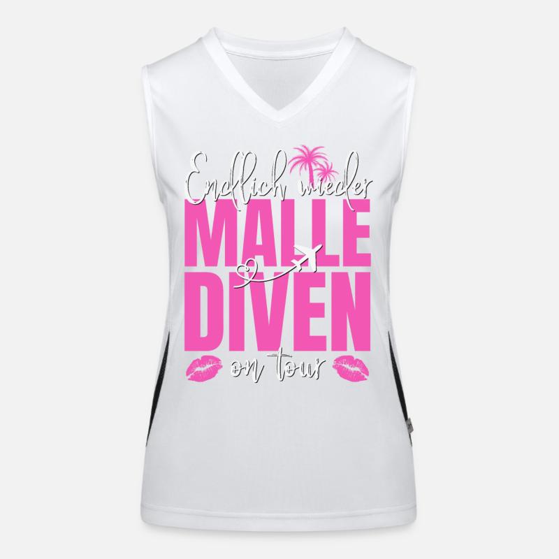 Mallorca Spruch Endlich Wieder Malle Diven On Tour Funktionelles Kontrast-Tank Top für Frauen