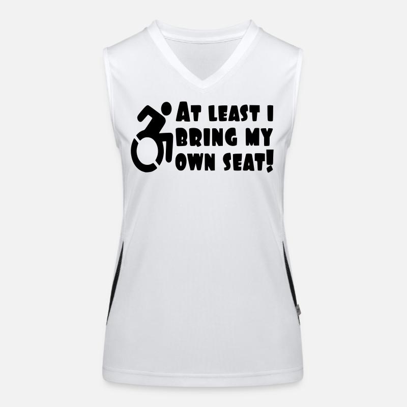 Zumindest bringe ich meinen eigenen Rollstuhl mit # Funktionelles Kontrast-Tank Top für Frauen