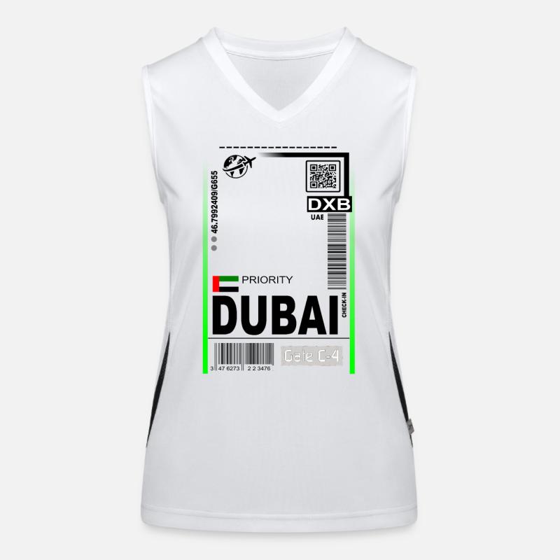 DXB Priority Gate Neon Sign Women's Functional Contrast Tank Top