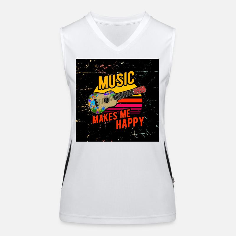 Ukulele Gesichtsmaske Funktionelles Kontrast-Tank Top für Frauen