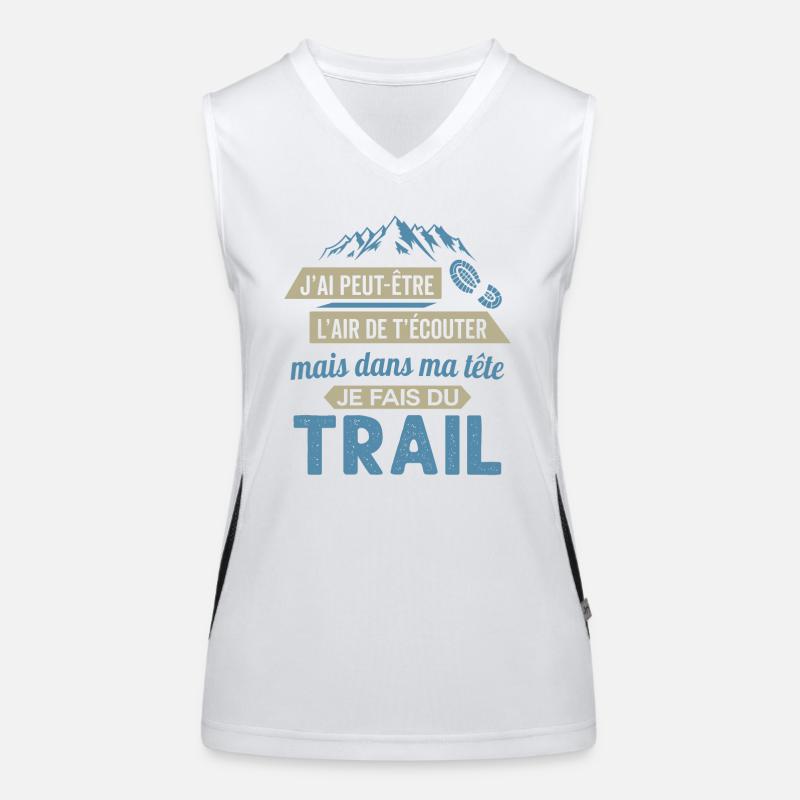 je fais du trail running Débardeur respirant contrasté Femme