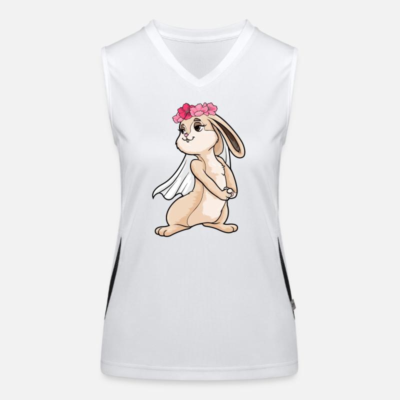 bunny bride veil wedding Women's Functional Contrast Tank Top