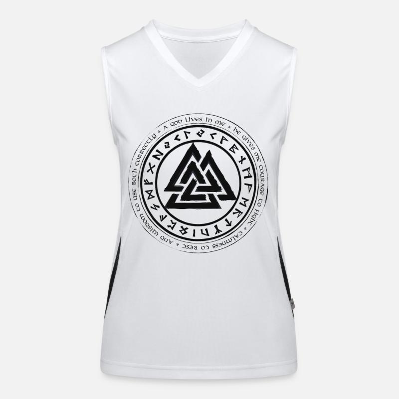Valknut Vikings Celts Germanic knots runes Women's Functional Contrast Tank Top