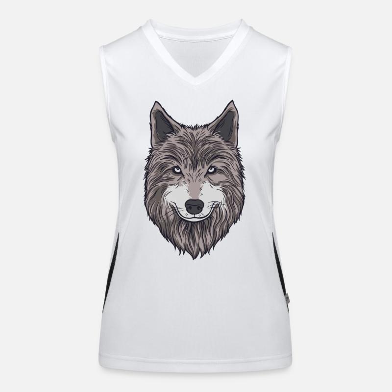 Stolzer Wolfskopf Funktionelles Kontrast-Tank Top für Frauen