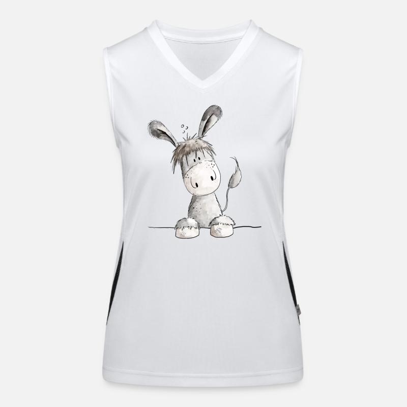 Fröhlicher Esel - Tier Funktionelles Kontrast-Tank Top für Frauen