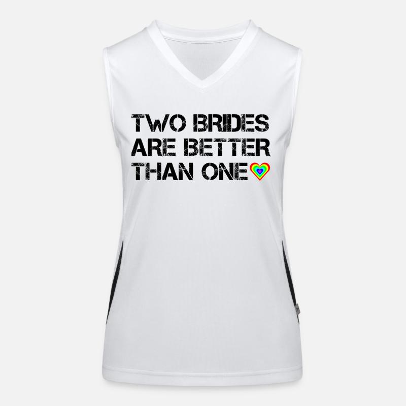 Two brides are better than one - Women's Functional Contrast Tank Top - white/black