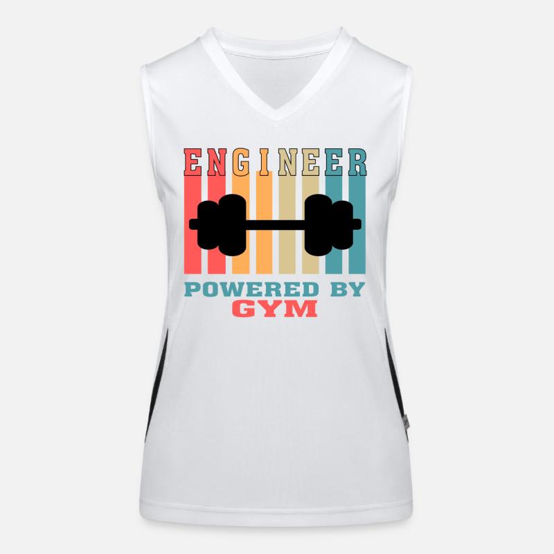Ingénieur drôle propulsé par Gym Tshirt for Engineers Débardeur respirant contrasté Femme
