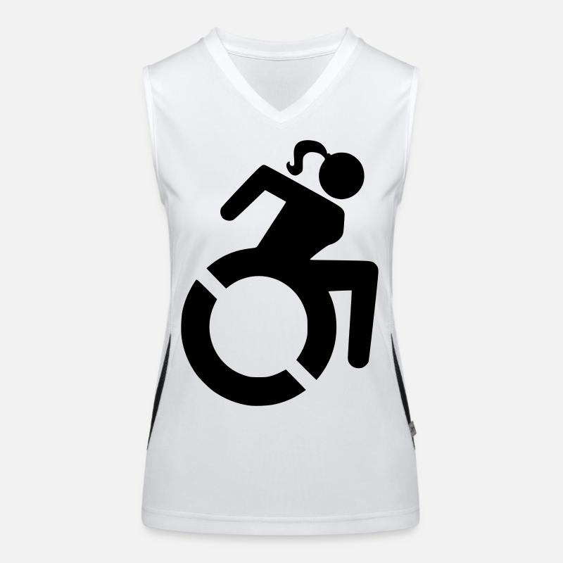 Frau im Rollstuhl, weibliche Rolle, Rollstuhl # Funktionelles Kontrast-Tank Top für Frauen