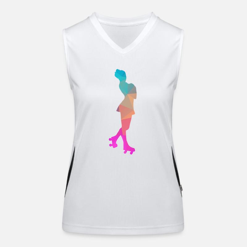 Abstrakter Eis- und Rollschuh-Design Funktionelles Kontrast-Tank Top für Frauen