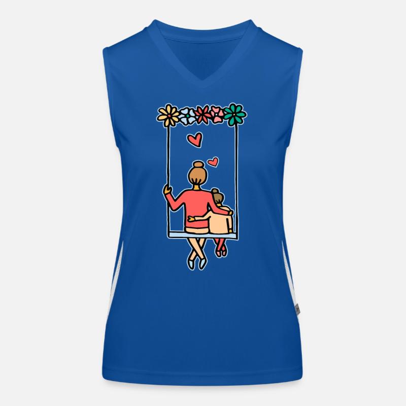 Love and security mother and daughter Women's Functional Contrast Tank Top