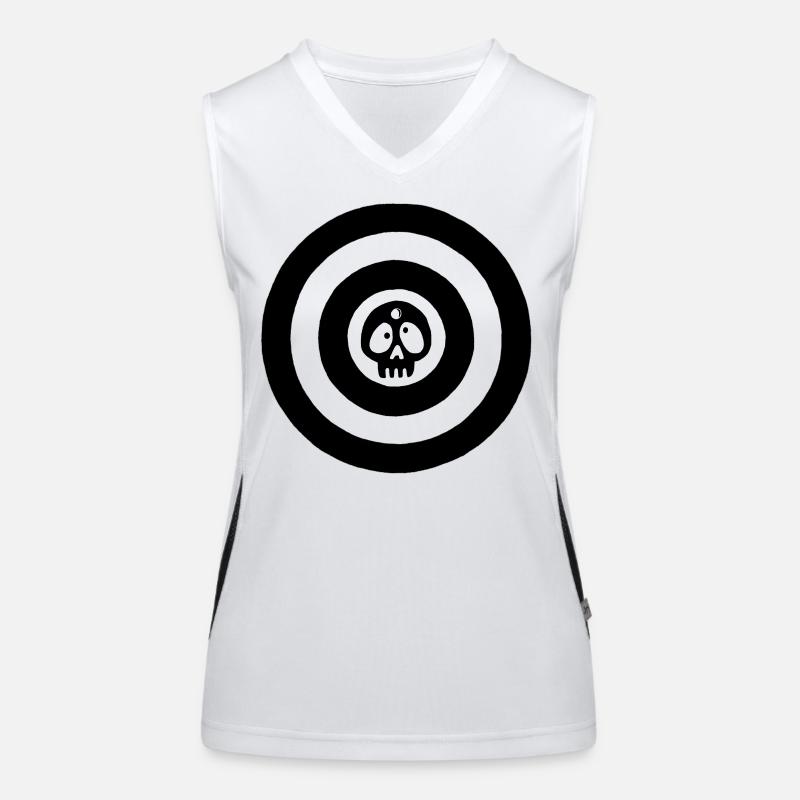 Black target skull Women's Functional Contrast Tank Top